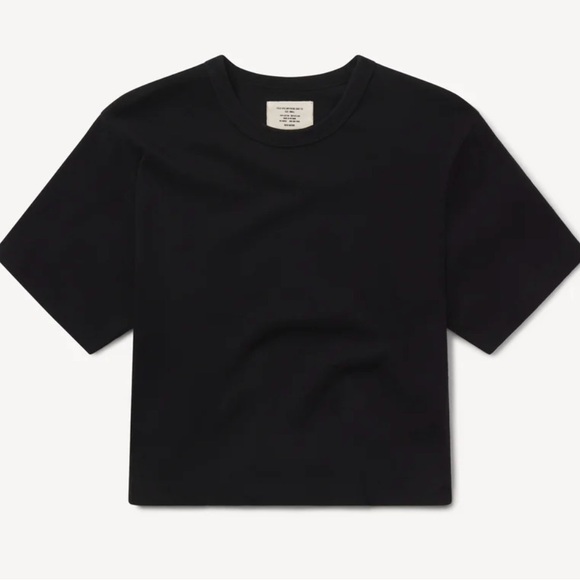 Buck Mason Tops - NWOT Buck Mason Field-Spec Boyfriend Crop Black Tee Shirt Size Mediun